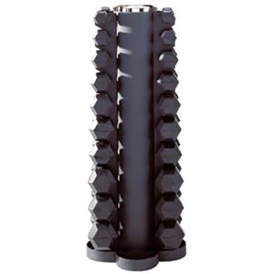 Pulse 115F Chrome Plated & Black Rubber Convered Hex Dumbbell
